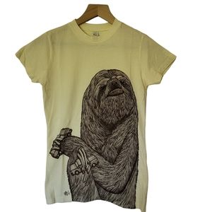 Sloth T-shirt Cream  Size XS